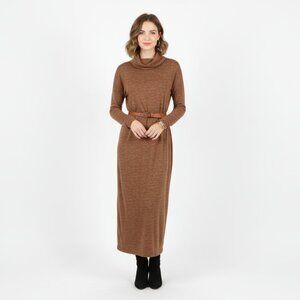 *Old Navy Brown Turtleneck Long Sleeve Maxi Dress